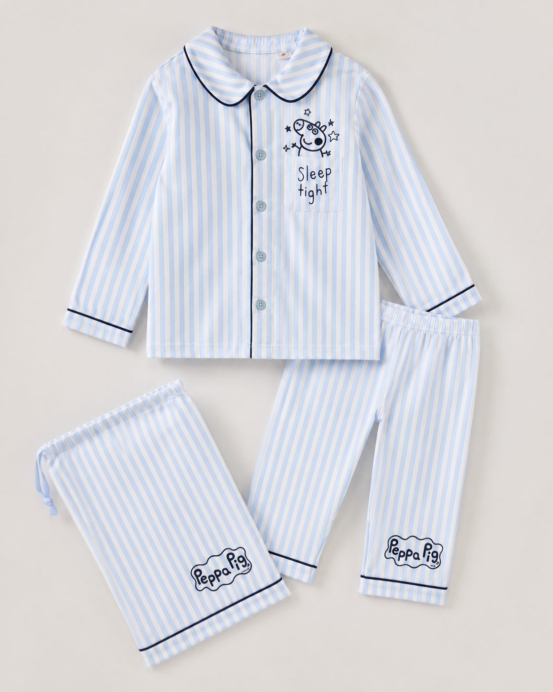 Official George Pig Heirloom Cotton Pyjama Set with Matching Keepsake Bag