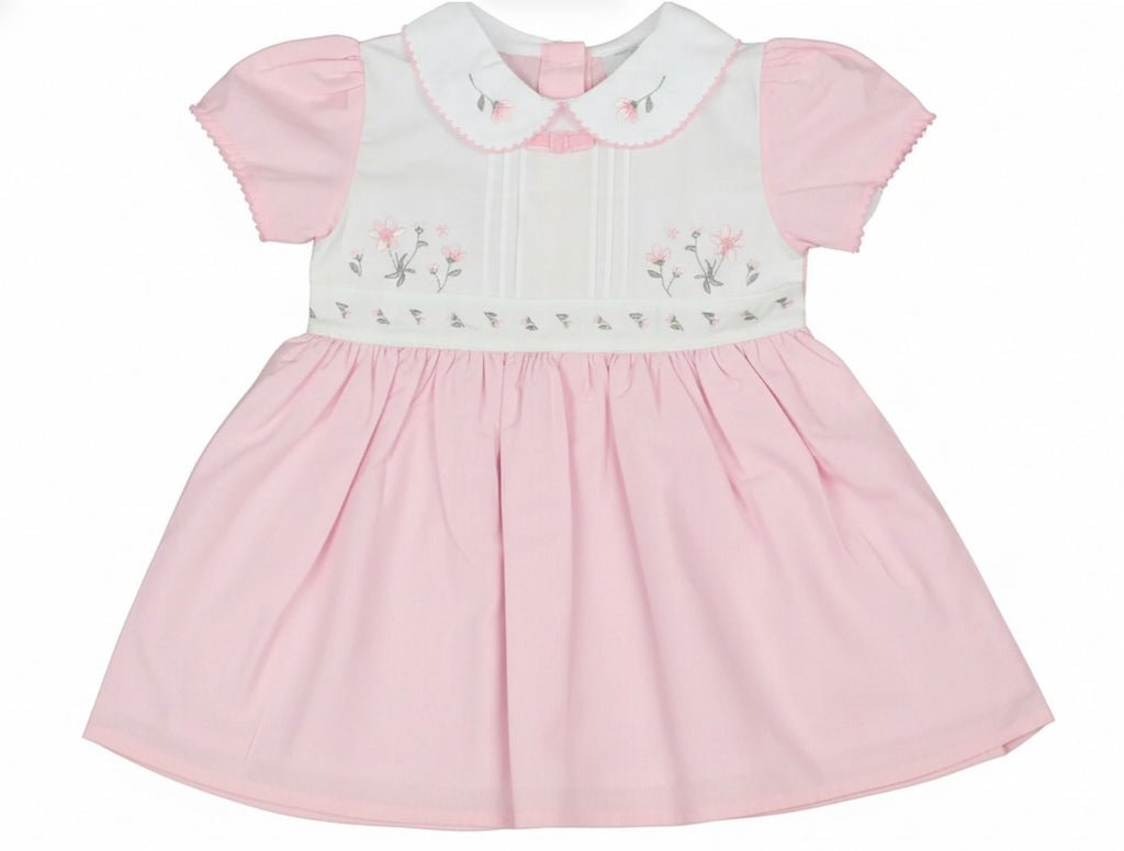 Baby Girls Pink Embroidered Floral Dress