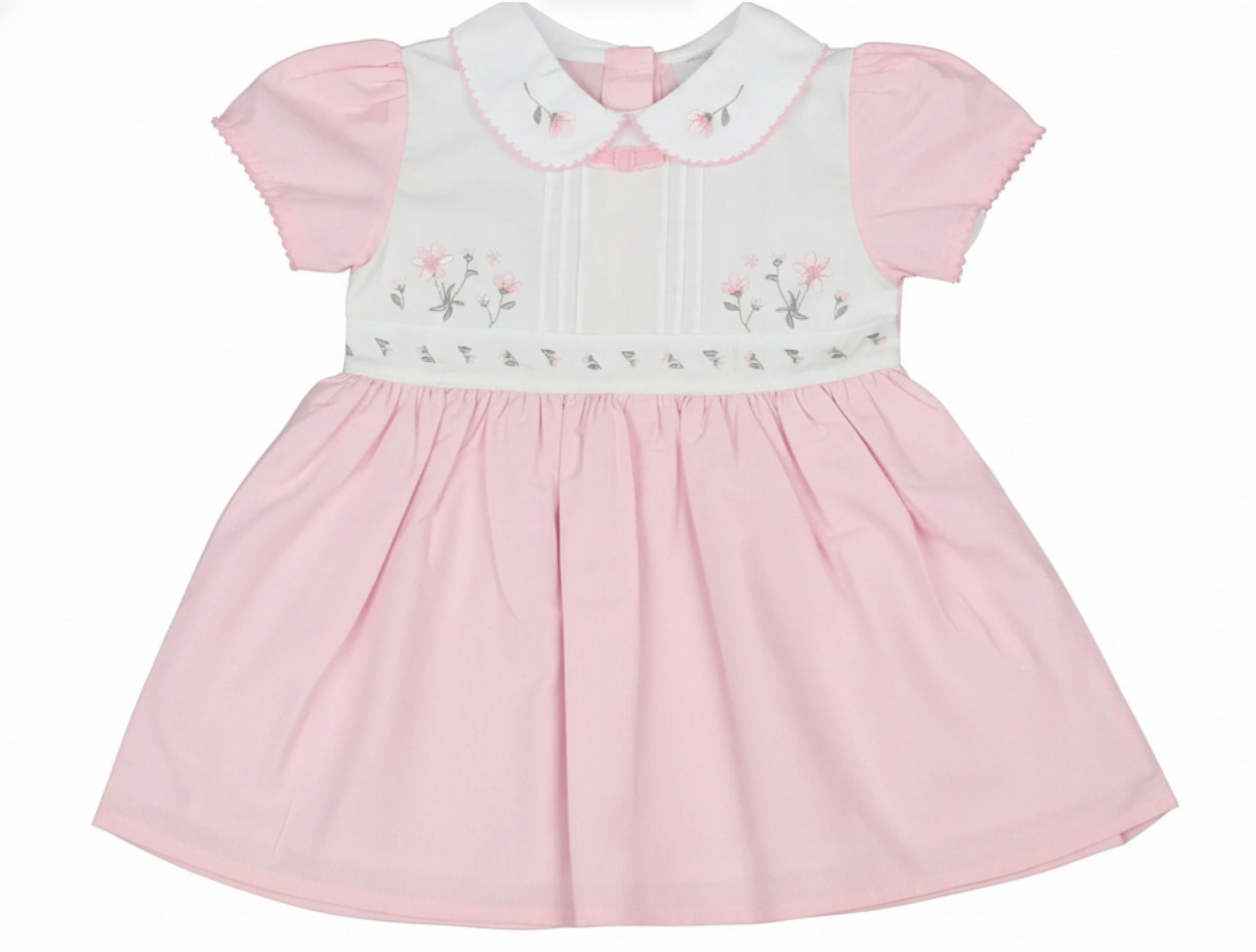 Baby Girls Pink Embroidered Floral Dress