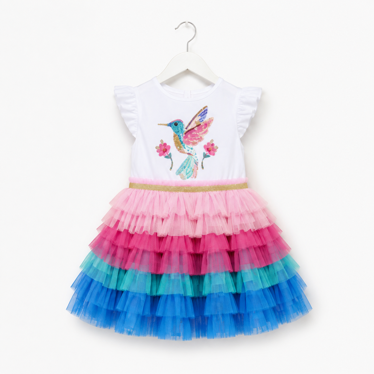 Colourful Hummingbird Tutu Party Dress