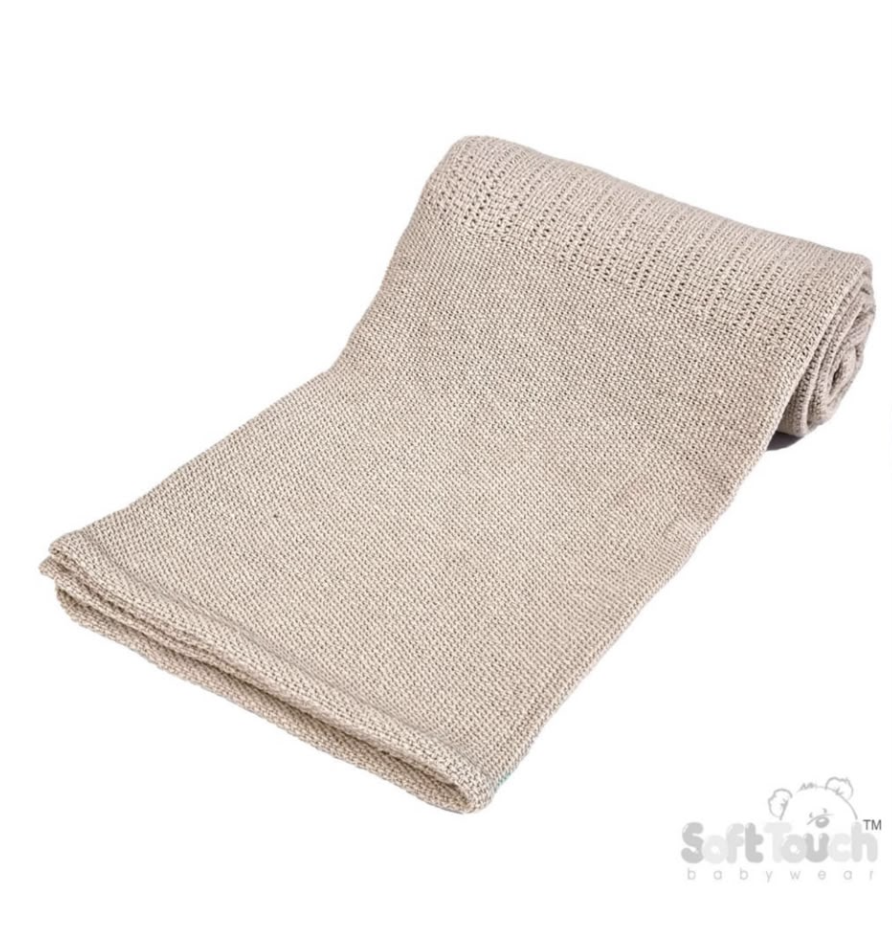 Personalised Coffee Cellular Baby Blanket – 100% Cotton