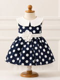 Navy Polka Dot Occasion Dress