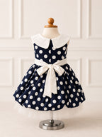 Navy Polka Dot Occasion Dress