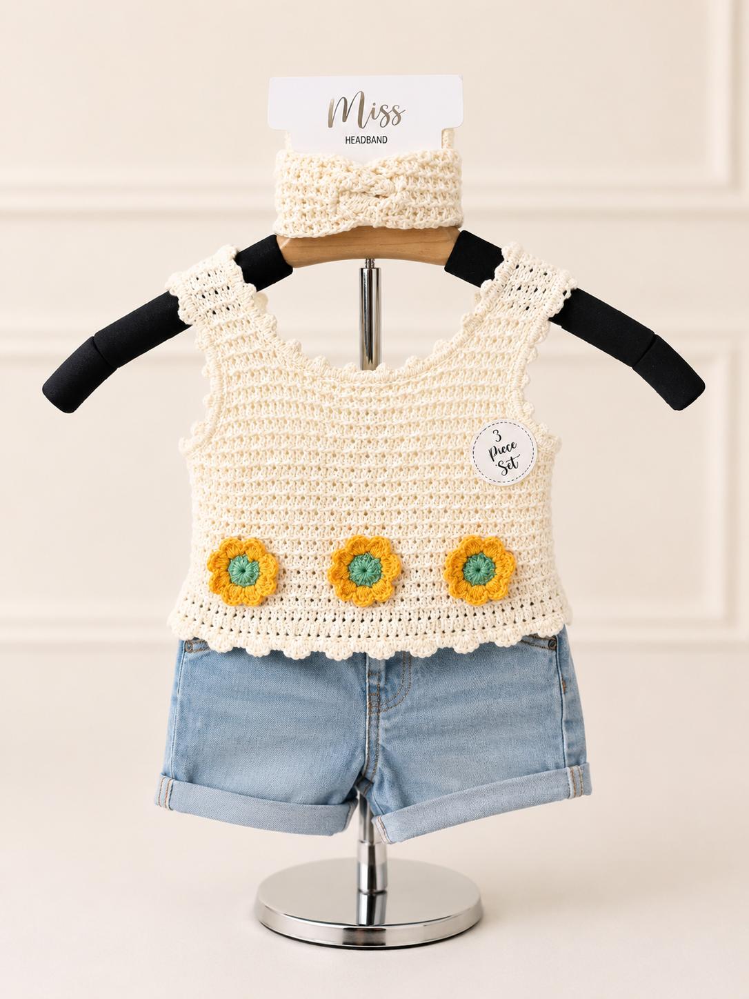 3 Piece Crochet Summer Set