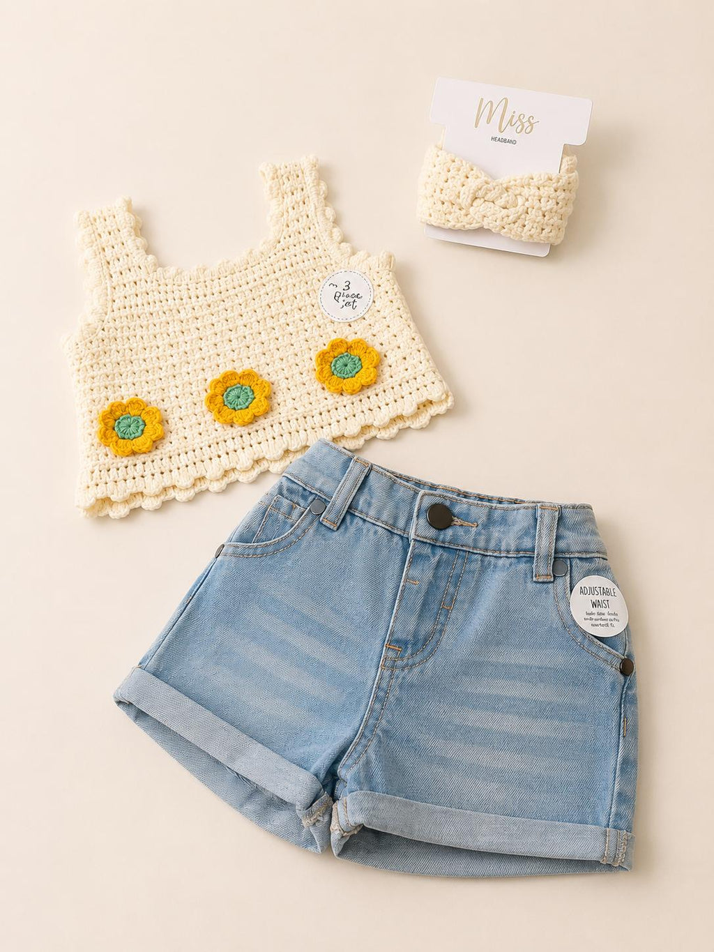 3 Piece Crochet Summer Set