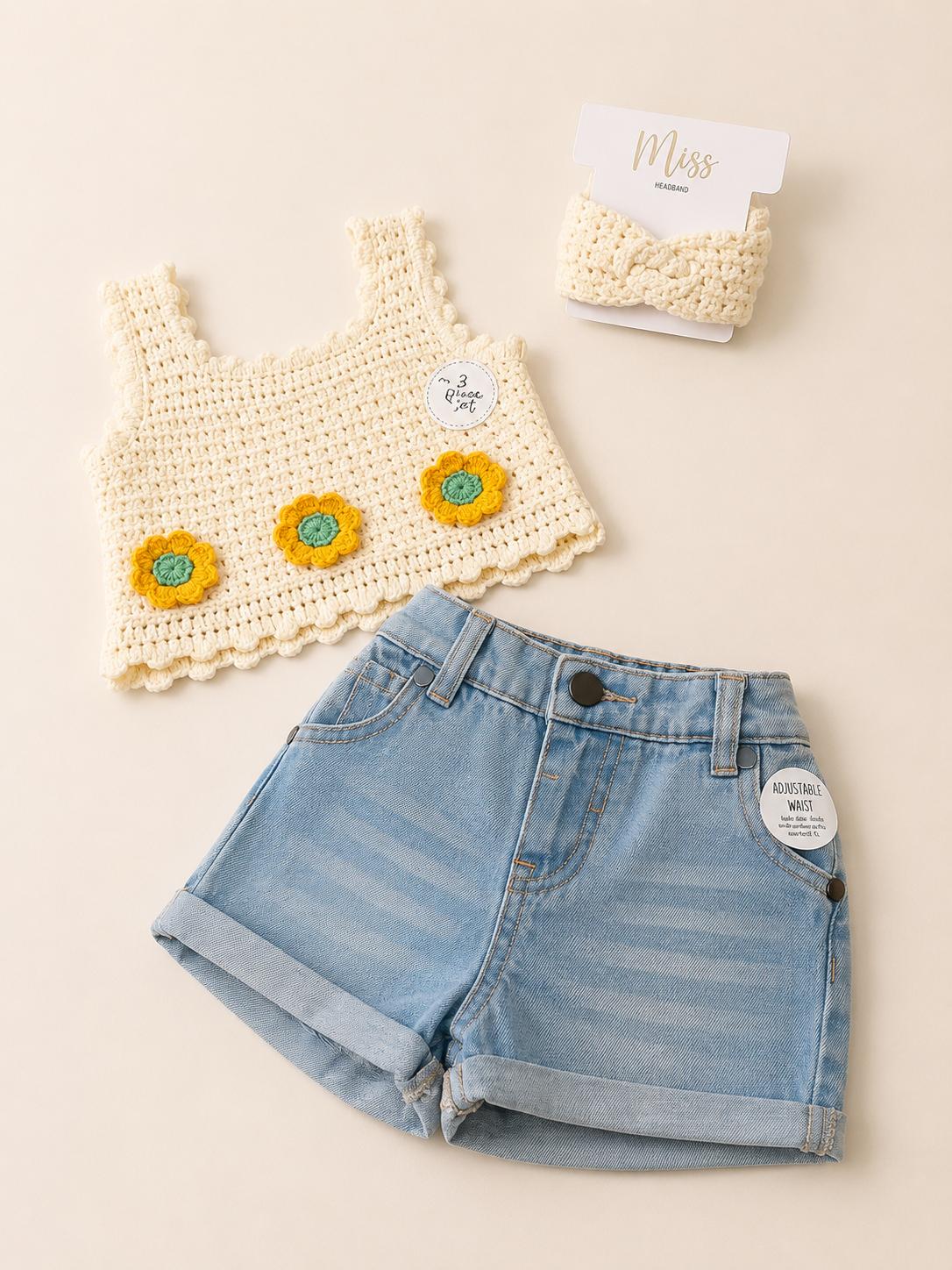 3 Piece Crochet Summer Set