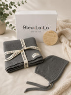 Bleu·La·La Organic Cotton Knitted Baby Gift Set - Grey