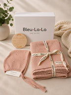 Bleu La La Organic Cotton Knitted Baby Gift Set - Blush Pink