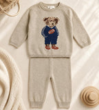 Baby Boys Rugby Bear Knitted Two-Piece Set