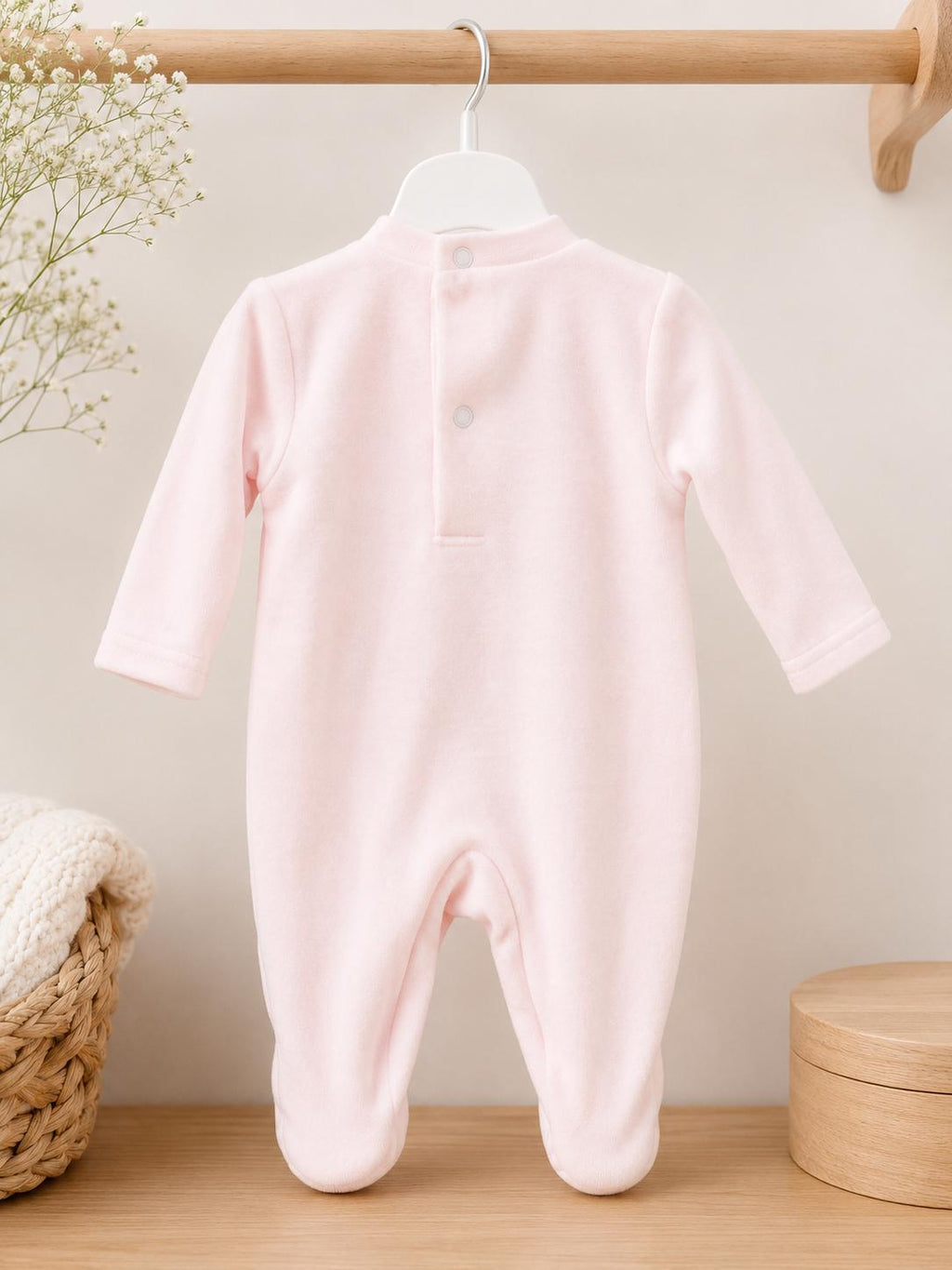 Pink Velour “Princess” Sleepsuit